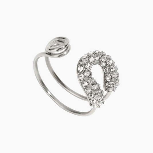 Lustre Spiral Open Ring - Silver
