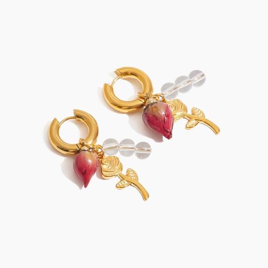 Rosarium Bloom Charm Earrings