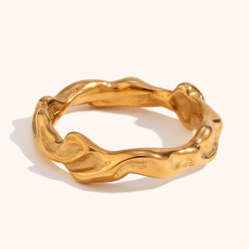 Molten Wave Textured Ring