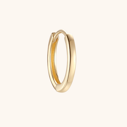 (Single) 14K Solid Gold Simple Huggie Hoop Earring