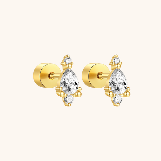 Teardrop Zirconia Stud Earrings