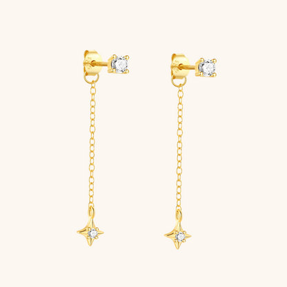 Star Drop Earrings with Zirconia