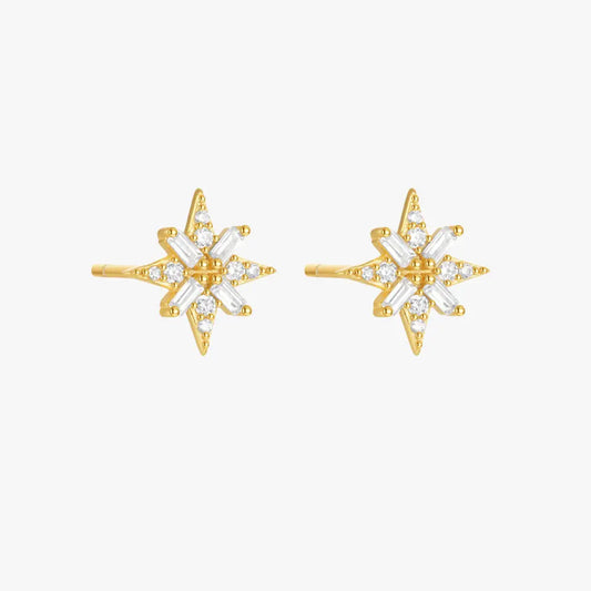 Starburst Zirconia Stud Earrings
