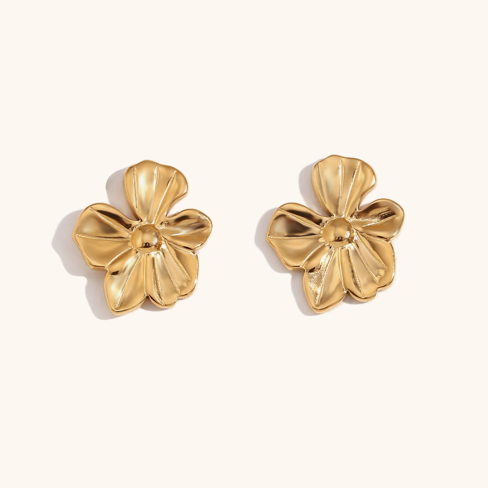 Metallic Bloom Statement Earrings