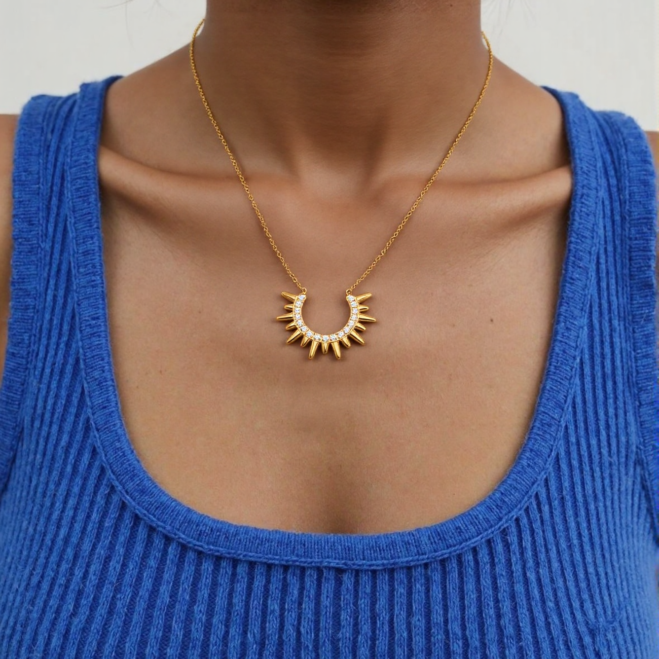 Celestial Sunburst Pendant Necklace
