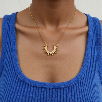 Celestial Sunburst Pendant Necklace