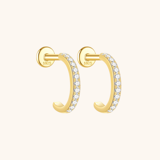 Paved Zirconia Hoop Cartilage Earrings