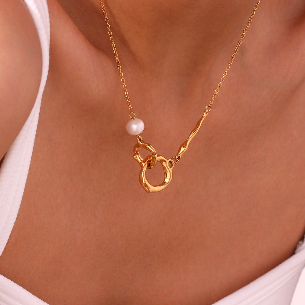 Organic Pearl Link Necklace