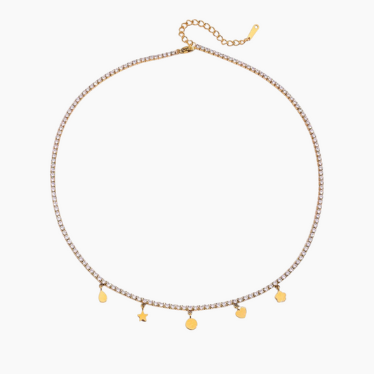 Celeste Icons Charm Tennis Necklace