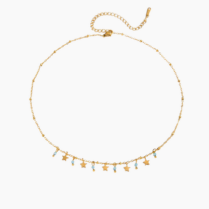 Golden Starry Drop Necklace