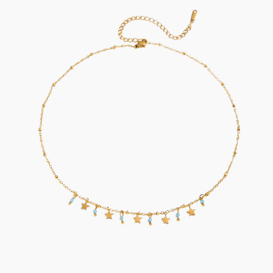 Golden Starry Drop Necklace