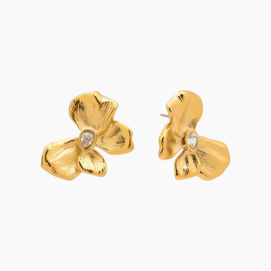 Golden Orchid Bloom Studs