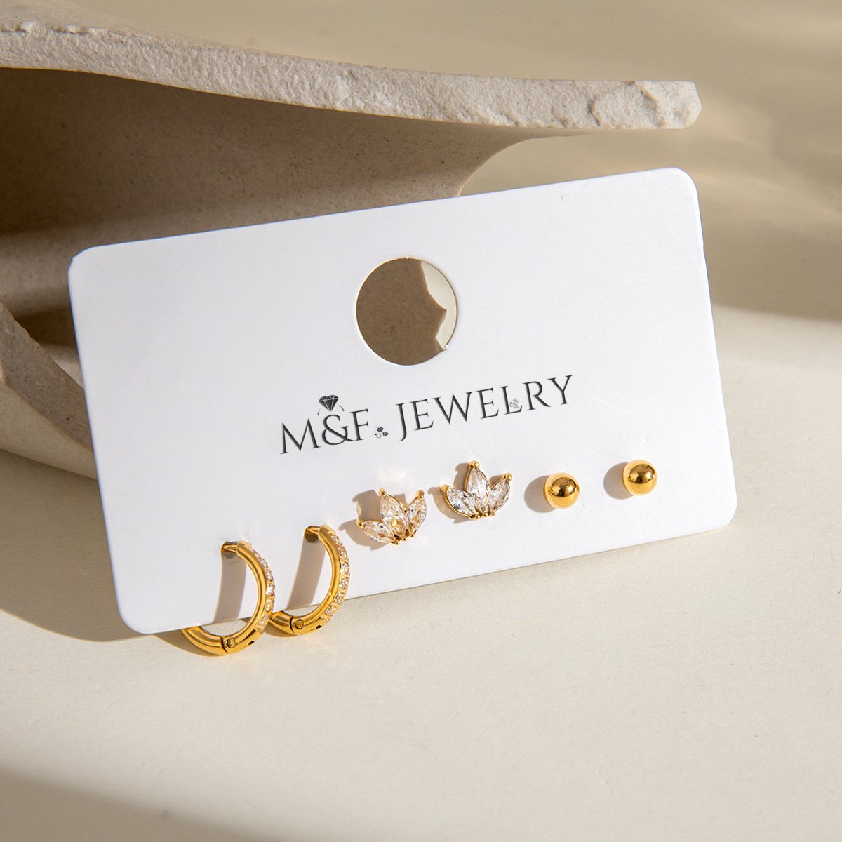 gold dome ball stud earrings for women