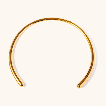 Modern gold open collar choker necklace for women, sleek metal finish