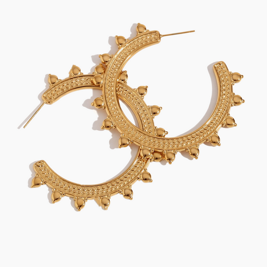 Bohemian Crescent Hoop Earrings
