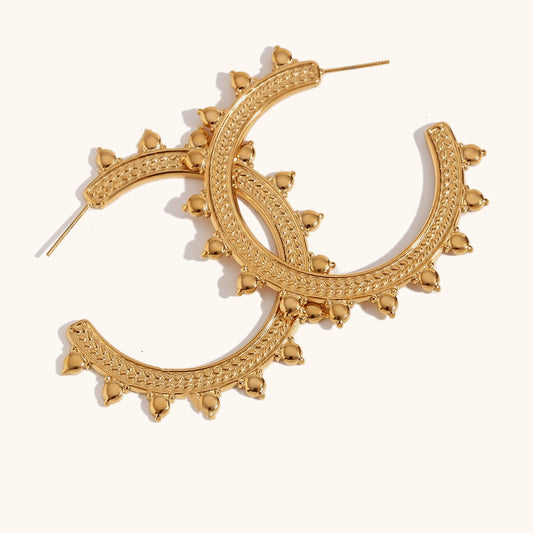 Bohemian Crescent Hoop Earrings