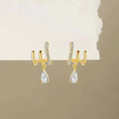 Double Hoop Drop Earrings