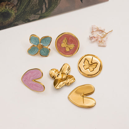 Lightweight summer earrings set in pink, blue, and coral tones