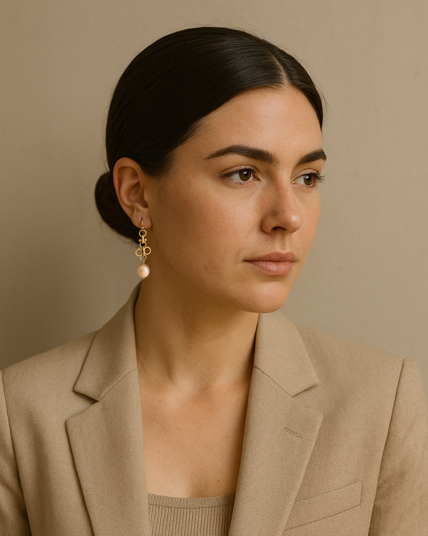 Clover Pearl Drop Earrings