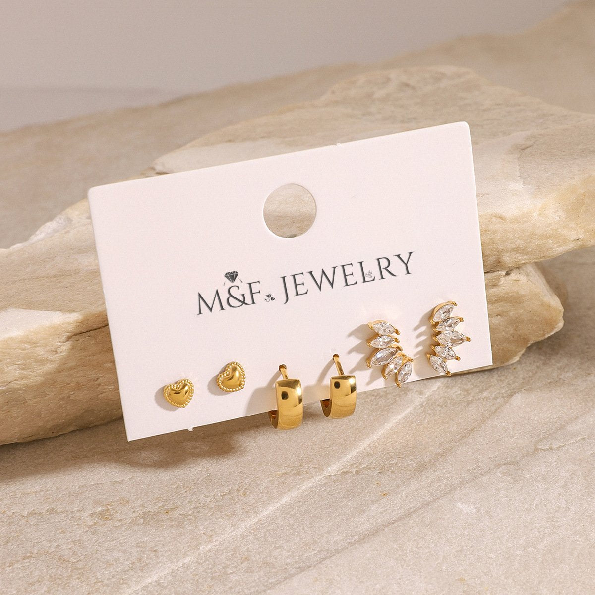 marquise cut crystal leaf crawler earrings with gold plating