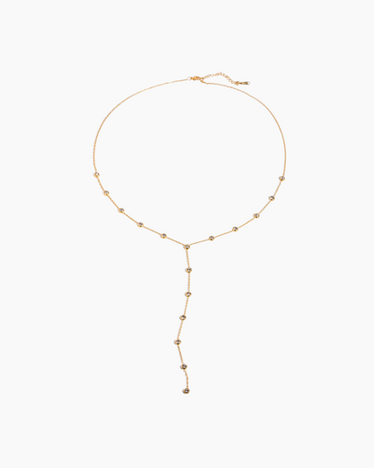 Gold necklace on a white background