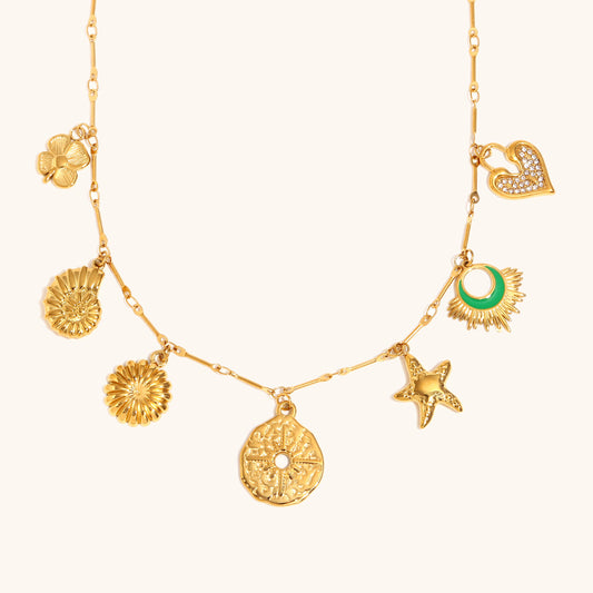 Celestial Charm Medallion Necklace