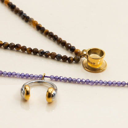 Stackable boho necklace set for summer beach outfit