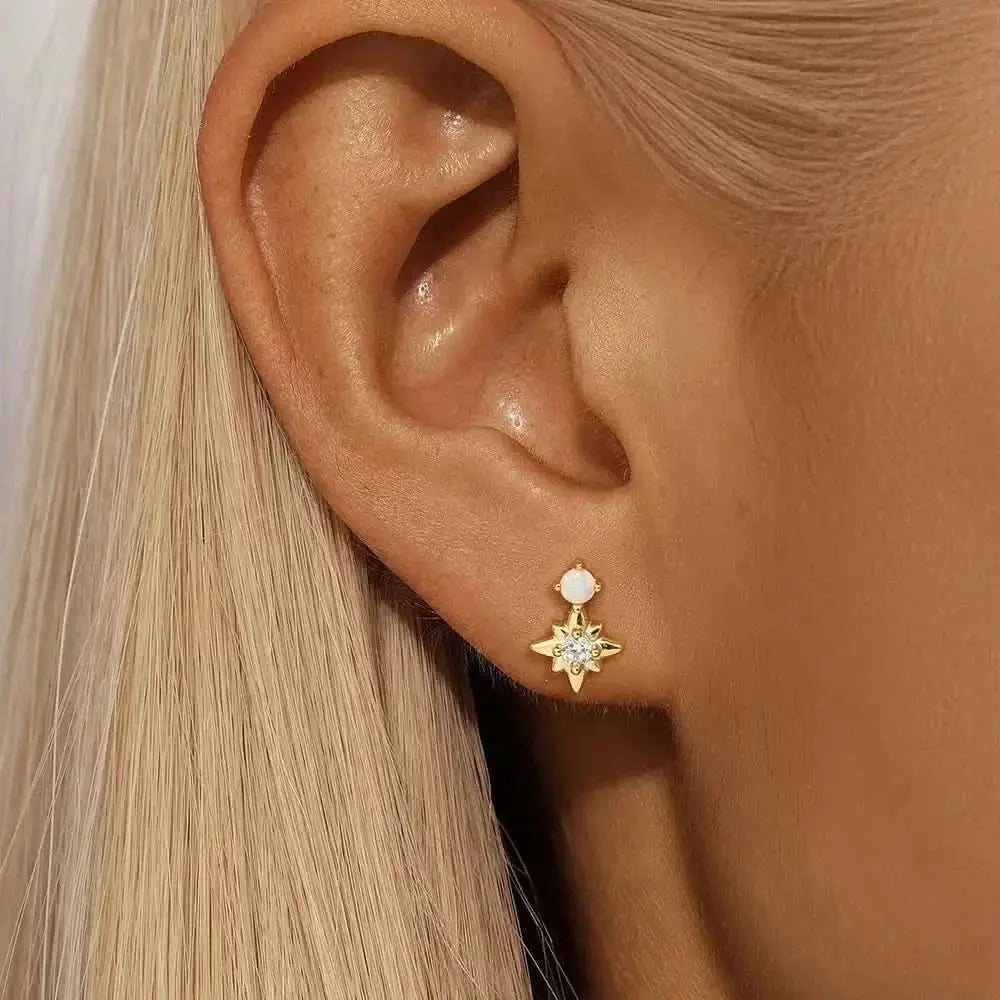 Pendientes con forma de estrella de ópalo