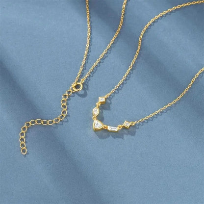 Irregular Geometric Zircon Layered Necklace