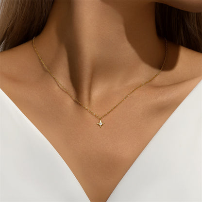 A stunning S925 silver necklace with a diamond-studded star pendant, designed for a sophisticated look.