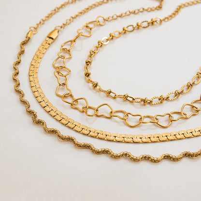 Women's gold bracelet set, sweatproof and tarnish-free, ideal for warm-weather outfits
