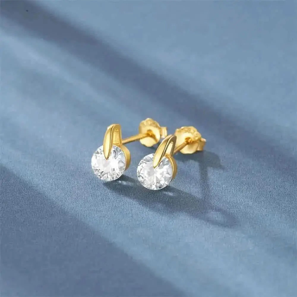 Boucles d'oreilles à tige carrées irrégulières en zircon
