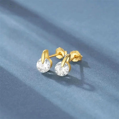 Irregular Square Zircon Stud Earrings