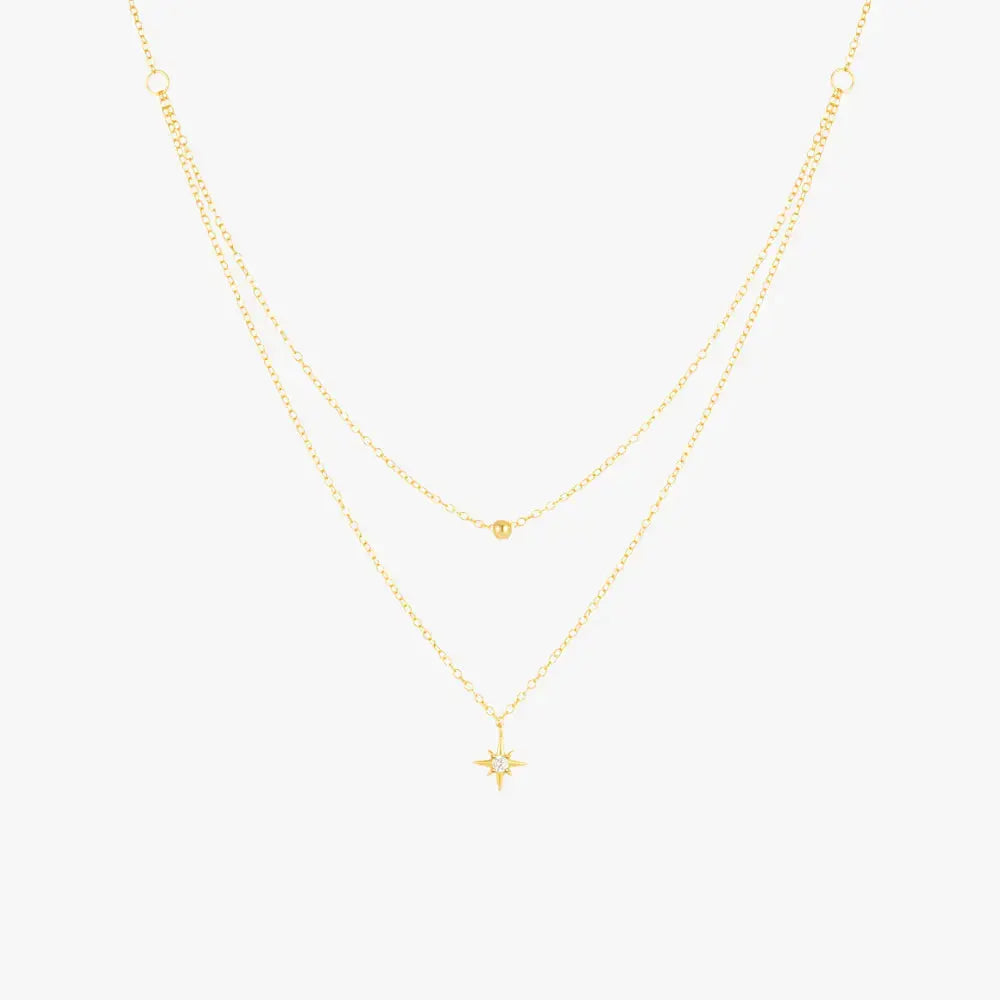 Collier avec pendentif étoile à double couche 