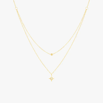 Collier avec pendentif étoile à double couche 