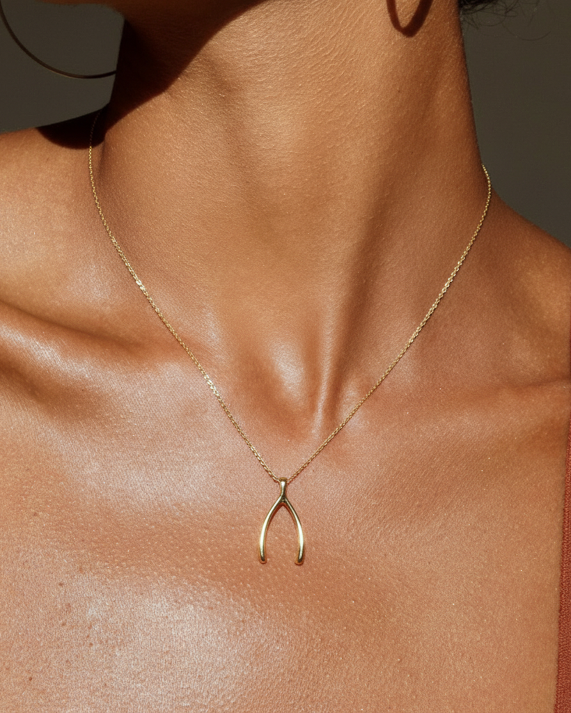 Golden Wishbone Necklace