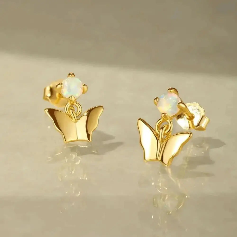 Opal Butterfly Stud Earrings
