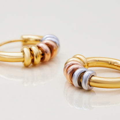 Durable color-block hoops for beach or daily wear