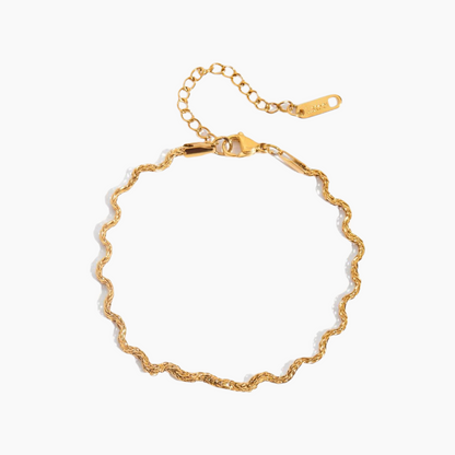 Golden Wave Twist Bracelet