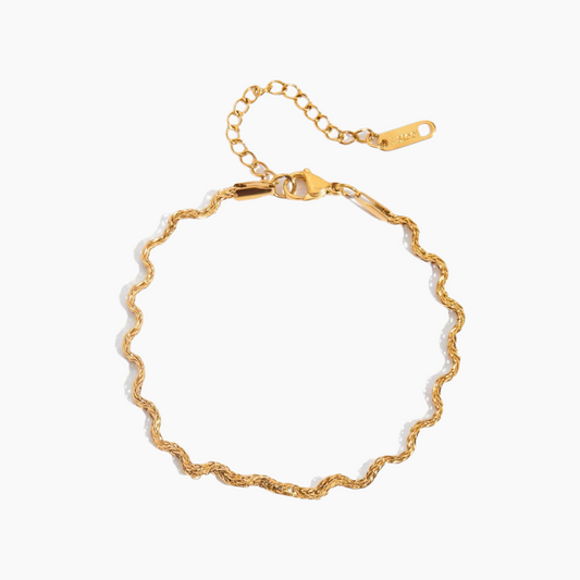 Golden Wave Twist Bracelet