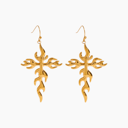Inferno Cross Earrings
