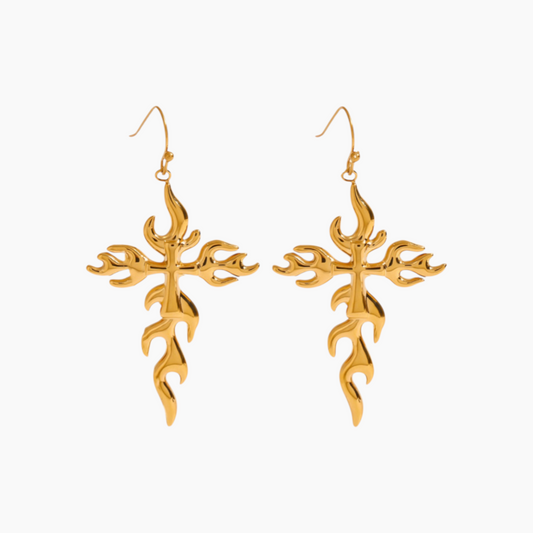 Inferno Cross Earrings