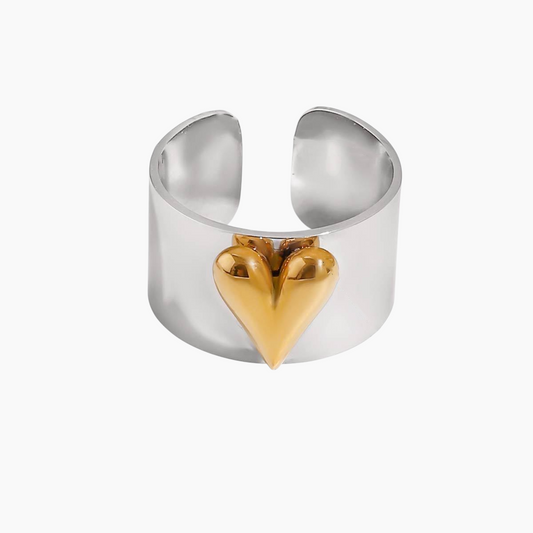 Dual Heart Ring - Silver