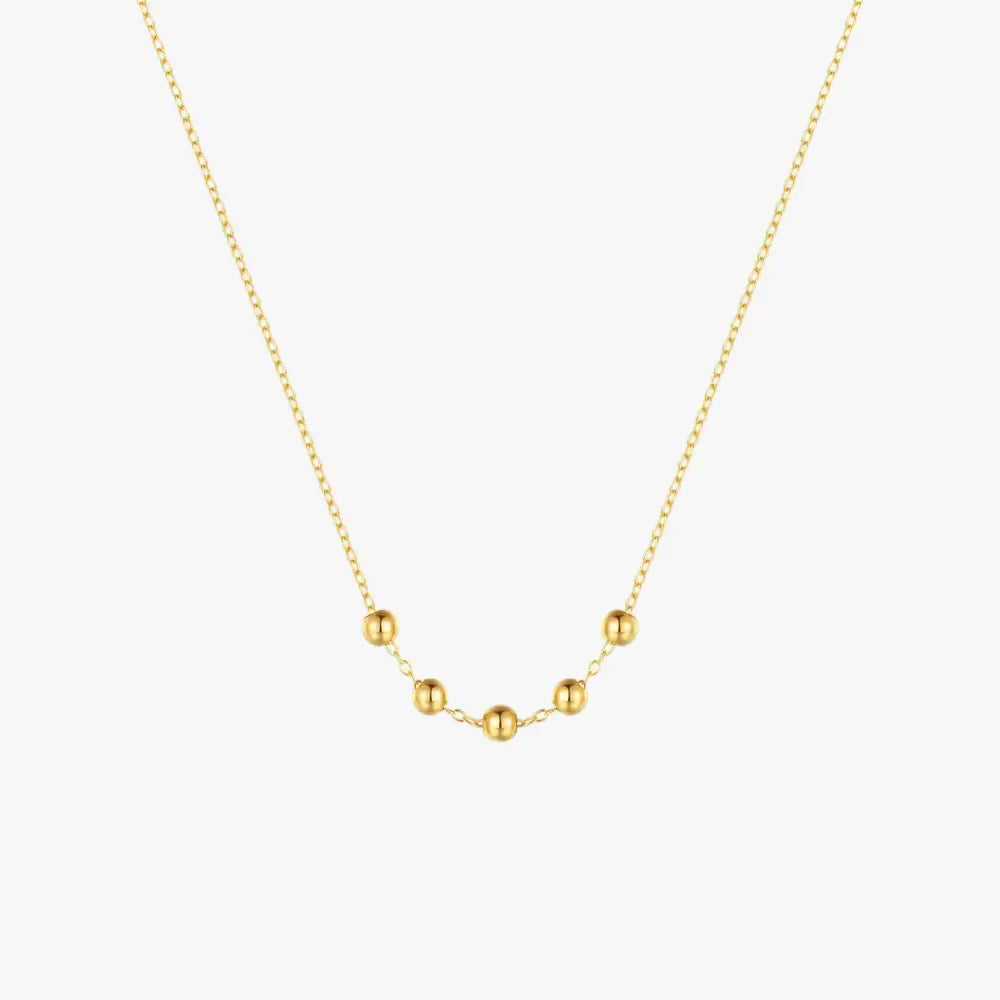Minimalist gold bead chain necklace for everyday style