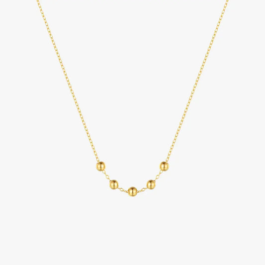 Minimalist gold bead chain necklace for everyday style