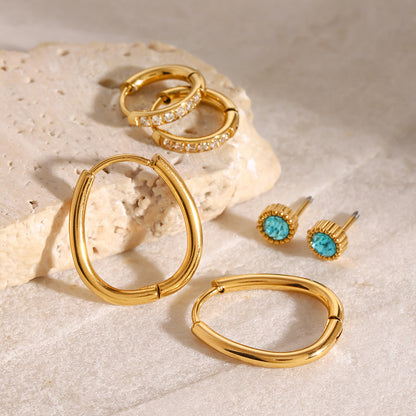 everyday stackable gold hoop earrings for layering, tarnish resistant