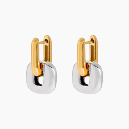 Bold Link Earrings - Silver