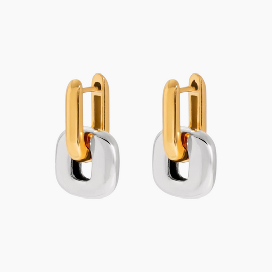 Bold Link Earrings - Silver