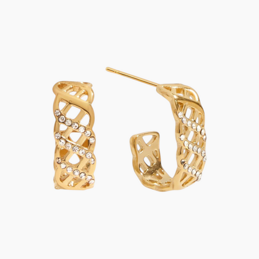 Lattice Glow Hoops - Golden