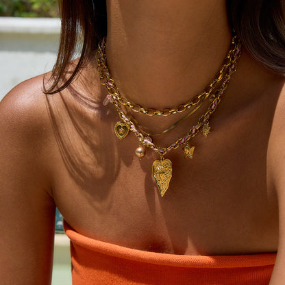 Adjustable waterproof gold necklace for summer outfits